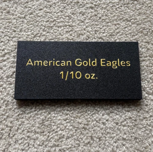 Storage Box for American Gold Eagles 1/10th ounce coins with foam rings