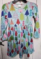Girls Holiday Long Sleeve Dress Size 9-10 Christmas Theme