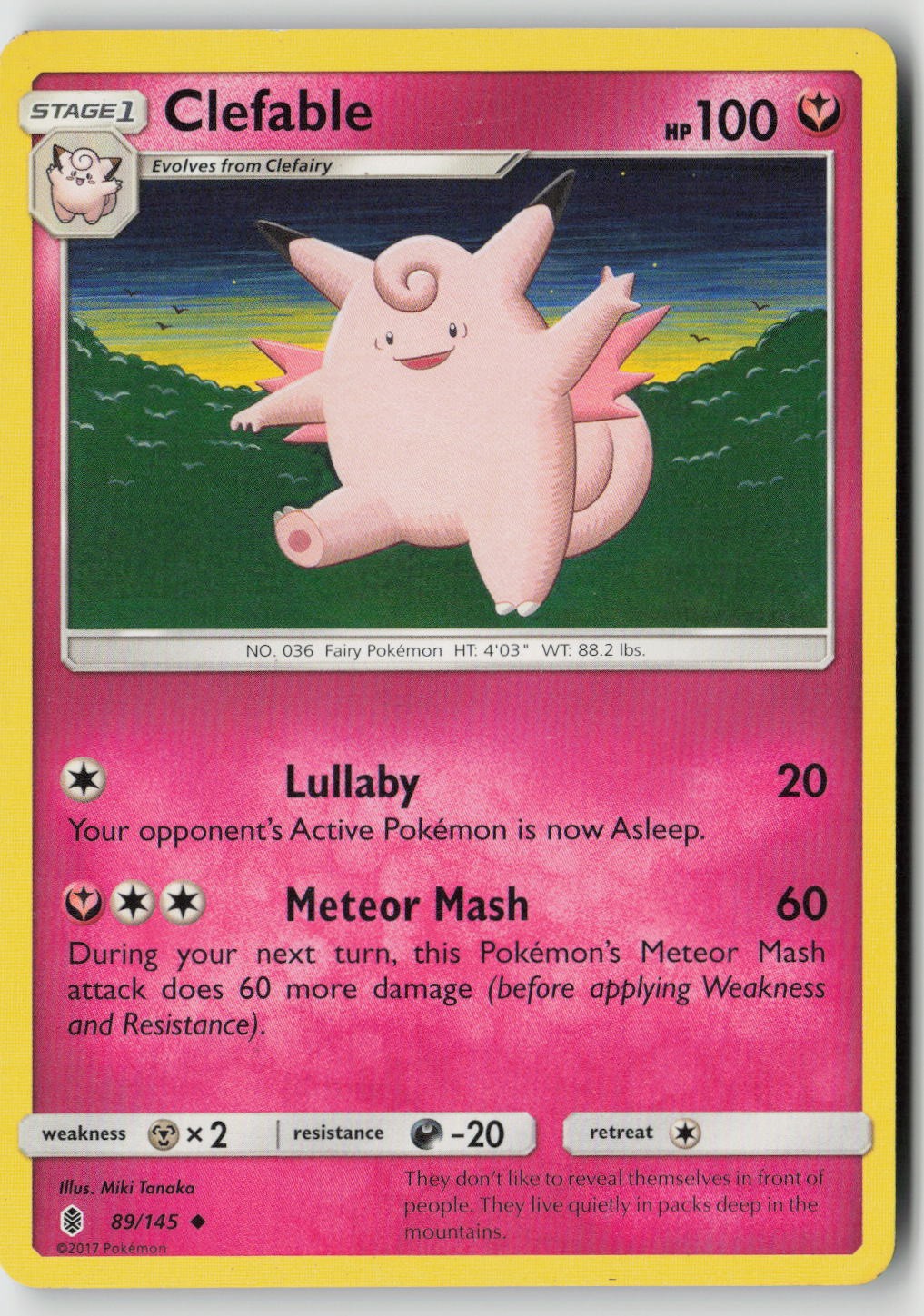Clefable 89/145 Uncommon Guardians Rising Pokemon Moderately Played