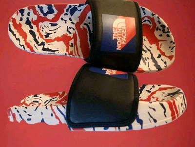 The North Face Base Camp 3 American Men's Slides Sz9 Eu 42 Blue Red White USA 