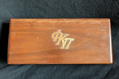 VTG Phi Kappa Pi Fraternity Wooden Keepsake / Pin Box -ΦΚΠ Crest on Lid UsedFair