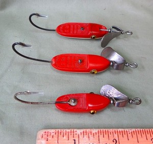 vintage A L FOSS PORK RIND MINNOW in Original Used And Old