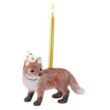 2.8 Inch Cake Candle Holders with Birthday Candle Birthday Party Supplies Fox