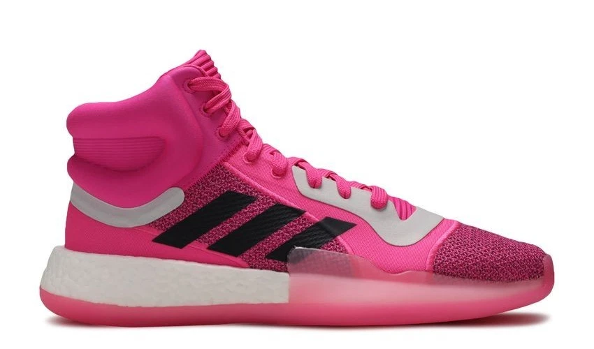 Adidas Marquee Boost Basketball Shoes Pink G28776 Men\'s Size 13.5 Pre-owned ADIDAS MARQUEE BOOST LOW TEAM BASKETBALL SHOES SHOCK PINK  main image 3