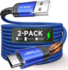 USB C Cable 2-Pack 6.6Ft , USB a to USB C for Iphone, , Blue Type C
