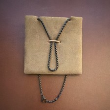 David Yurman Men’s Box Chain Necklace Darkened Stainless Steel, 4mm, 18”