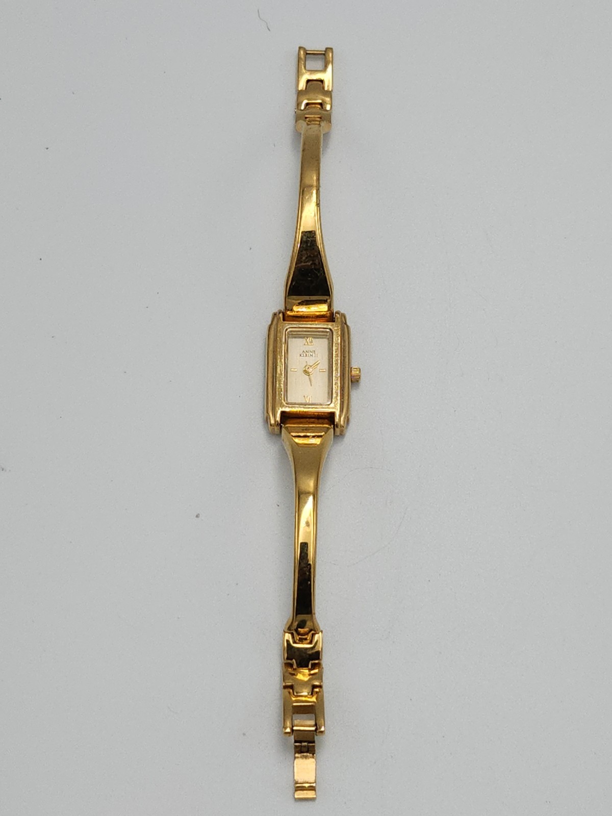 Anne Klein II Quartz Gold Tone Bangle Watch Rectangle White Dial Roman 10/5606 image 2