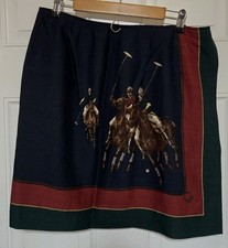 RARE Vintage Luxury Ralph Lauren Blue Label USA Equestrian Wool Wrap Skirt Sz 10
