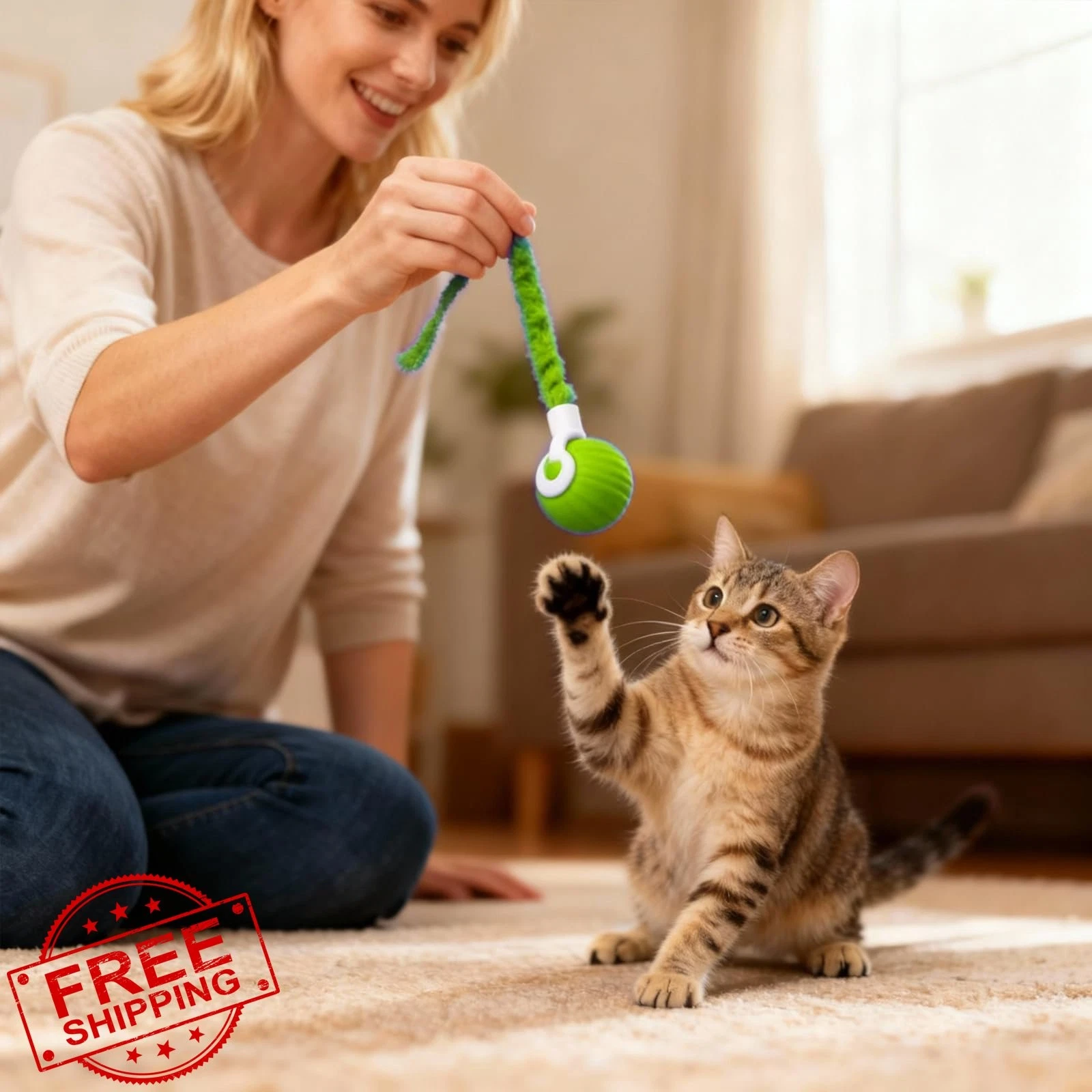 Interactive Cat Toys Automatic Moving Rechargeable Enrichment Balls