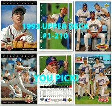 1993 UPPER DECK Cards #1-210 Complete Your Set $2 or 2 Card Minimum YOU PICK!