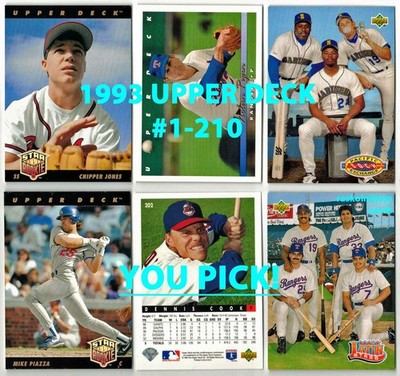 1993 UPPER DECK Cards #1-210 Complete Your Set $2 or 2 Card Minimum YOU PICK!