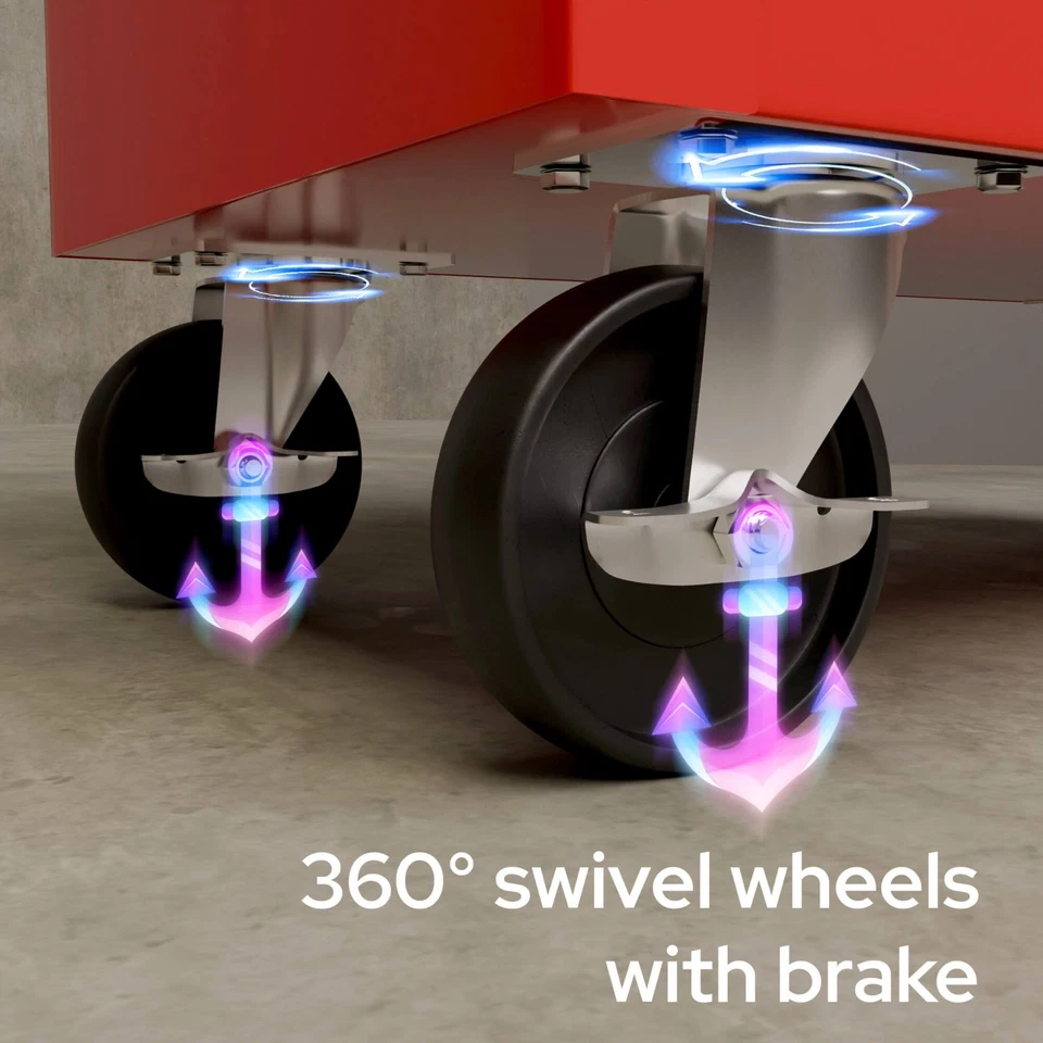 AREBOS Officina Carrello Portautensili Cassetta Degli Attrezzi 7 Cassetti - Immagine 4 di 4