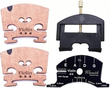 Jiayouy Violin Parts Set with 4/4 Maple Bridge/String Full size 