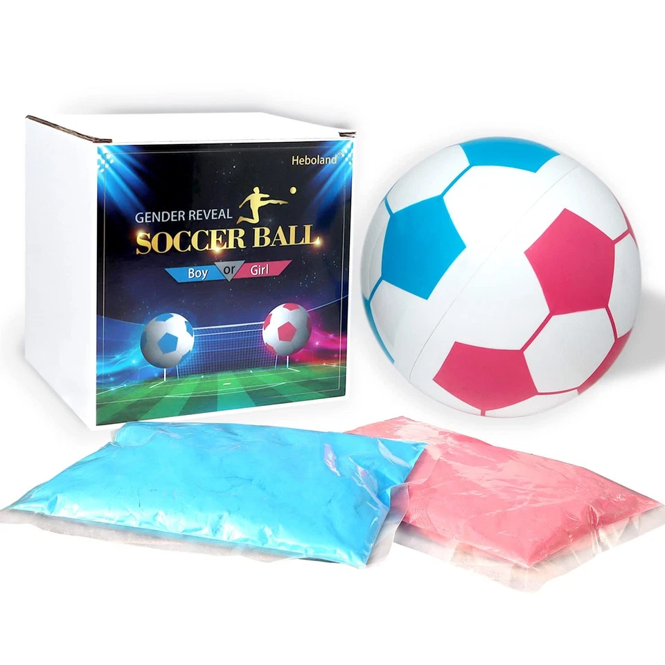Gender Reveal Soccer Ball with Powder, Revelacion De Sexo De Bebe 2 Big Bags - Image 2 of 4