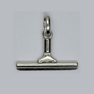 Anhänger Fensterwischer mit Panzerkette, 925er Sterling Silber, 3D Optik, neu
