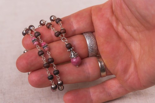 Lady 1 Round Tulasi silver mala, Invoke divine protection and strength. - Picture 9 of 10