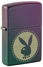 Zippo Playboy Lighters Iridescent Engraved Rabbit Head Matte