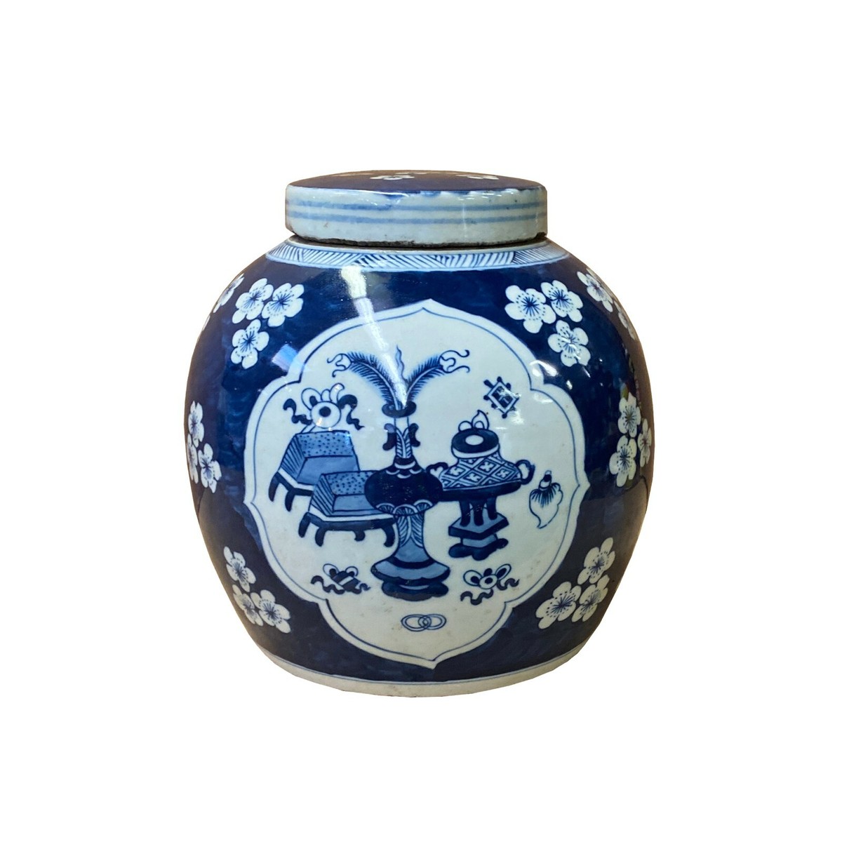 Chinese Blue & White Flower Vase Graphic Porcelain Ginger Jar ws1227S Chinese Blue & White Flower Vase Graphic Porcelain Ginger Jar ws1227S