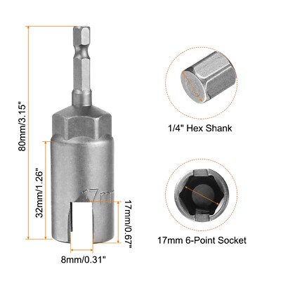 Wing Nut Drivers 17mm Metric Socket 1/4