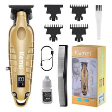 KEMEI 2293 Professional Hair/Beard Trimmer for Men Zero Gapped Hair Clippers ...