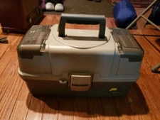 Frabill 6134-03 Plano Guide Series Three-Tray Tackle Box Graphite And Sandstone