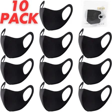 EYELOV FACE MASKS 10 PACK FOR ADULTS AND KIDS - BLACK AND COLORFUL WASHABLE