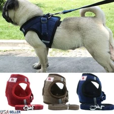 Dog Cat Puppy Harness + Lead Leash Quality Pet Mesh Vest Reflective Adjustable