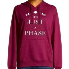 Wound Up Red It's Just A Phase Graphic Pullover Hoodie Sweatshirt Size Small