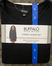BUFFALO BY DAVID BITTON LADIES 2 PIECE LOUNGE BLACK SET XS,S,M,L,XL,XXL
