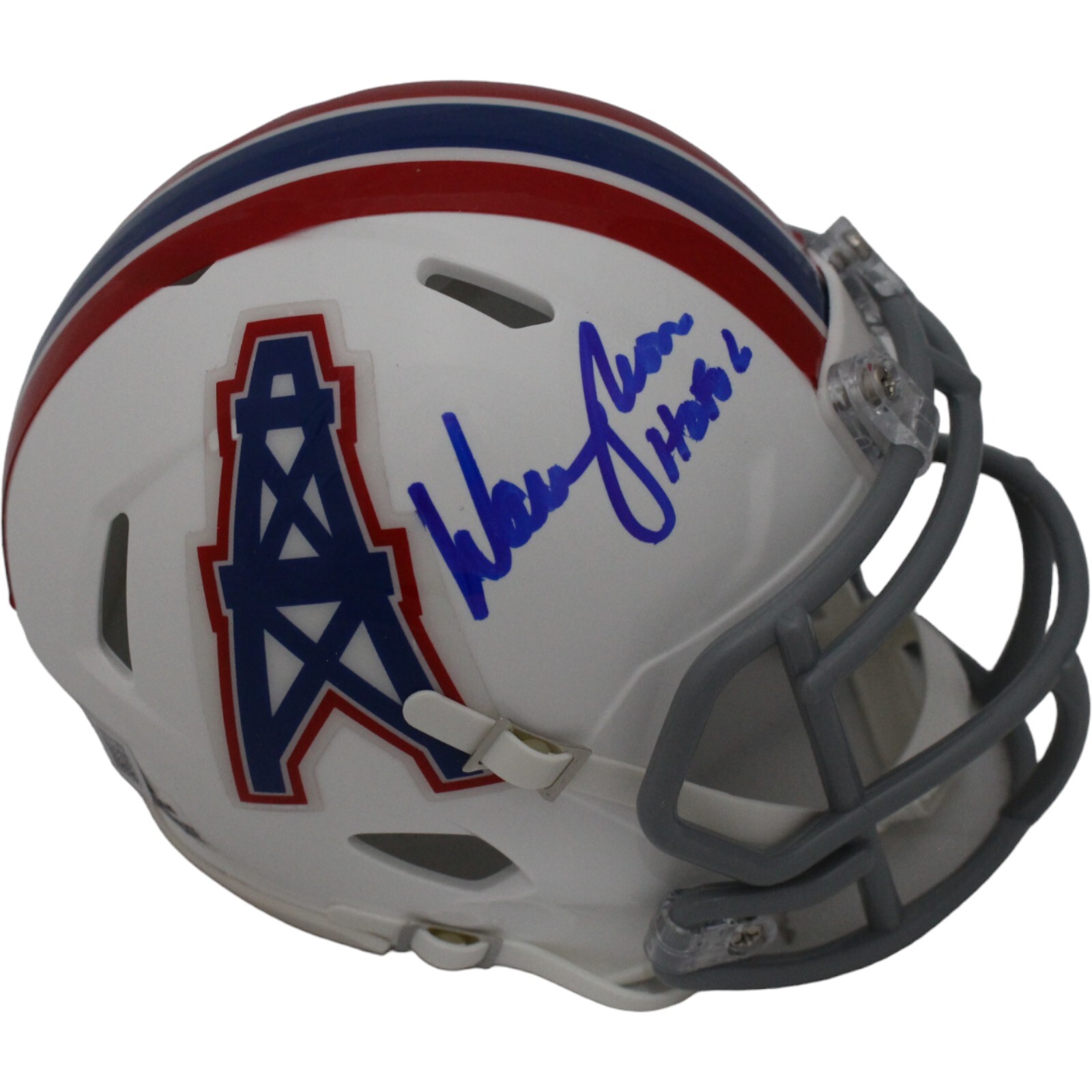 Warren Moon Autographed Signed Houston Oilers Tb Mini Helmet HOF Beckett 