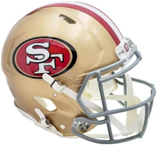 Unsigned San Francisco 49ers Gold Full Size Authentic Speed Helmet