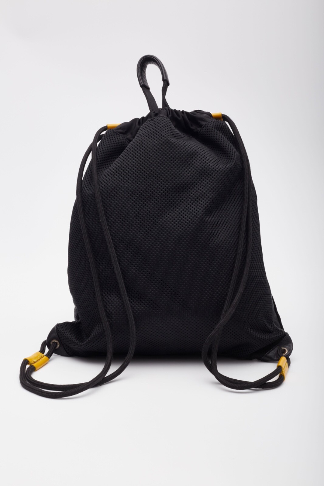 GIVENCHY BLACK LEATHER LOGO DRAWSTRING BACKPACK B… - image 4