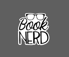 Book Nerd Sticker Glasses Waterproof Reading Knowledge Club Gift NEW
