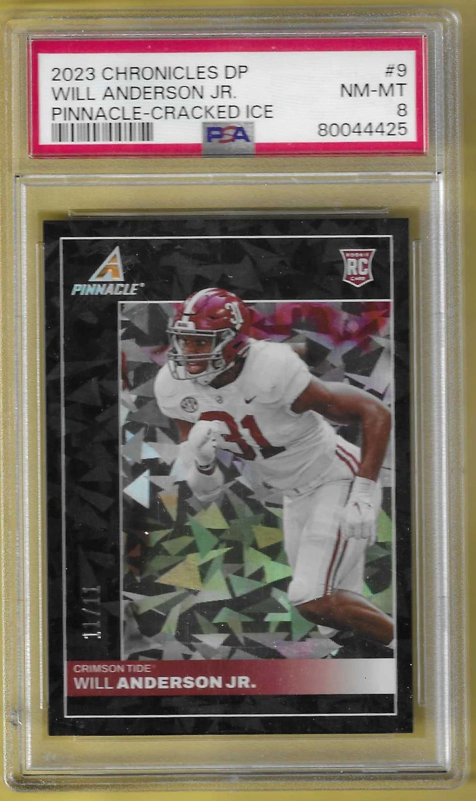 Will Anderson Panini Chronicles Draft Picks Pinnacle #9 Cracked Ice