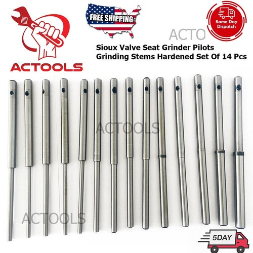 Sioux Valve Seat Grinder Pilots Grinding Stems Hardened 14 Pcs ACTOOLS - Foto 8 di 14