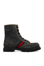 GUCCI Men's Dark Gray Denim Ankle Boots New And Authentic