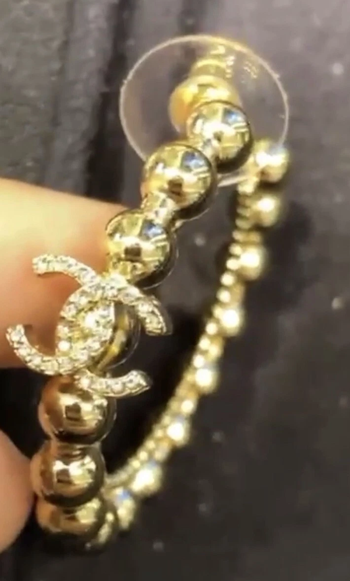 chanel diamond hoop earrings