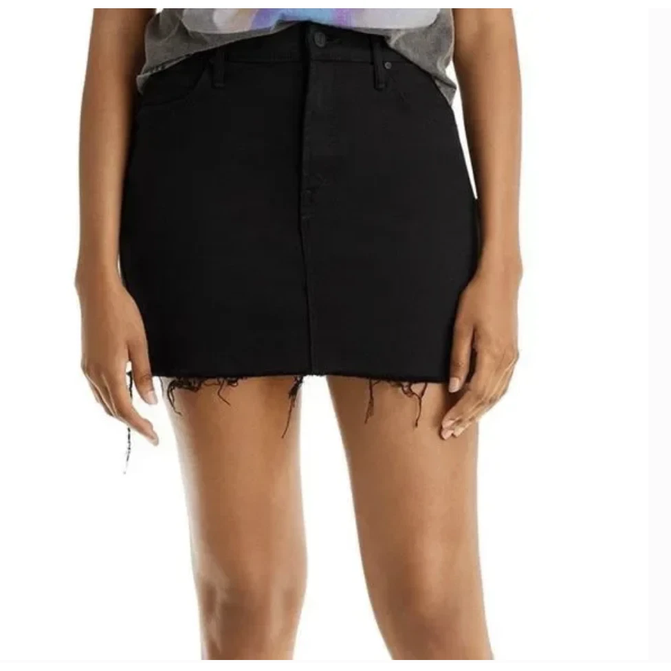 MOTHER High Waisted Smokin Double Micro Fray Skirt 30