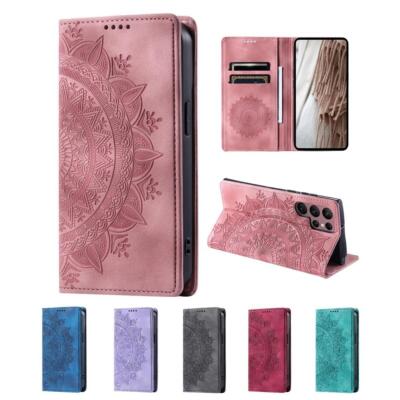 Hülle für Samsung Galaxy S24 Ultra Handy Cover Flip Case Schutzhülle Mandala