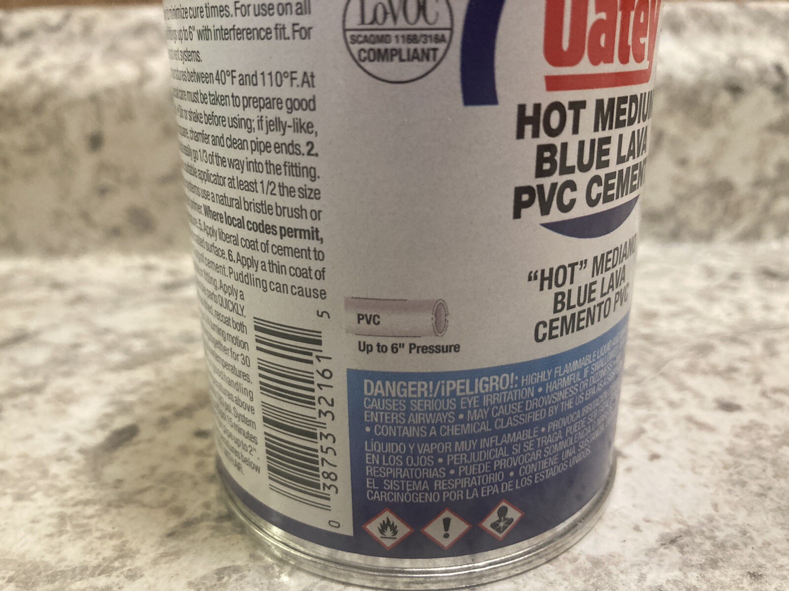 Oatey Hot Medium Blue Lava PVC Cement 32161 8 Fl Oz 237 mL Low VOC eBay