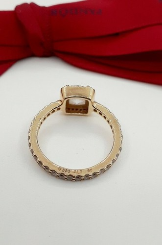 As New Genuine Pandora 14ct Gold halo Ring #150188CZ size 50 rrp$499 ... - Picture 4 of 6