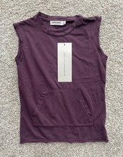 Mimobee Kids Clothing 100% Cotton Cut Off Sleeve T-Shirt Purple Made In USA 6/7y