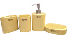 Moderne Bathroom Set of 4, Soap Dish, Toothbrush Holder, Tumbler, Lotion Disp.