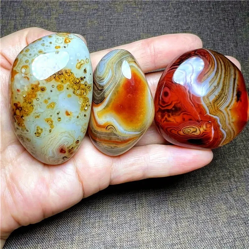 1 PCS Natural Polished Agate Stone Rock Ornament Family Unique