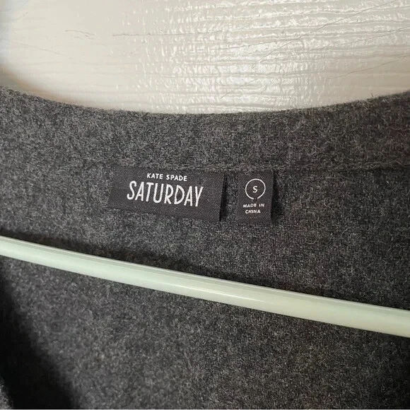Abito grigio Kate Spade sabato misto lana fibbie laterali taglia small