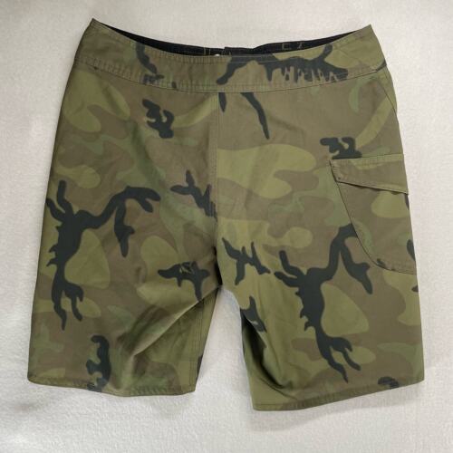 Volcom Men's Board Shorts Adjustable Waist w/ Pocket, Camouflage Camo Green, 27 - Picture 2 of 9