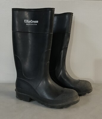 LaCrosse Men’s Size Black Rubber Boots rain mud Heavy Duty