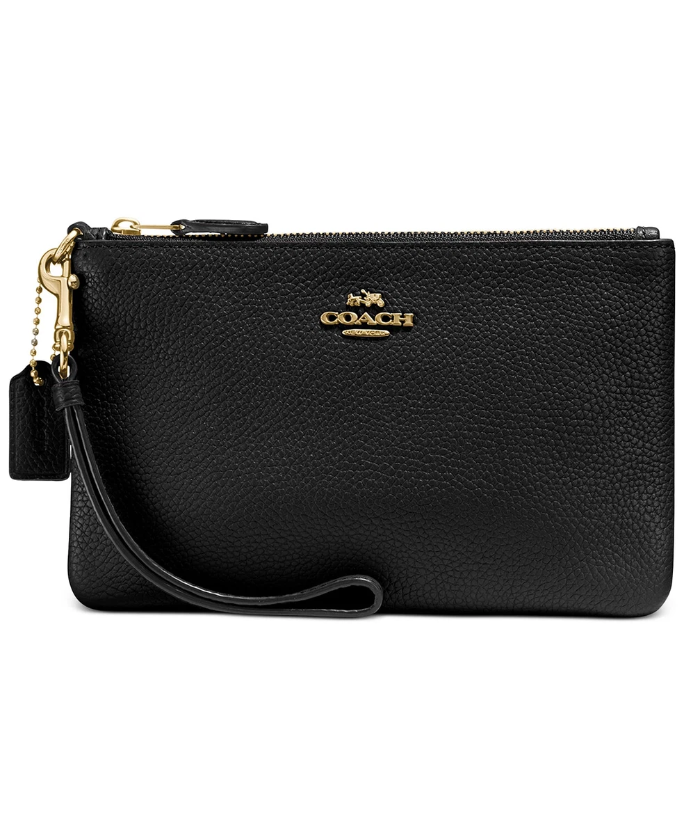 Black coach store wristlet wallet