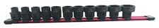 PRO 11pc 1/2" Drive Nano Low Profile Impact Socket Set SAE W/HOLDER