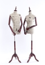 Schneiderpuppe ,stoffbezogenen Torso, Holz Arme und Finger verstellbar,Holzstand